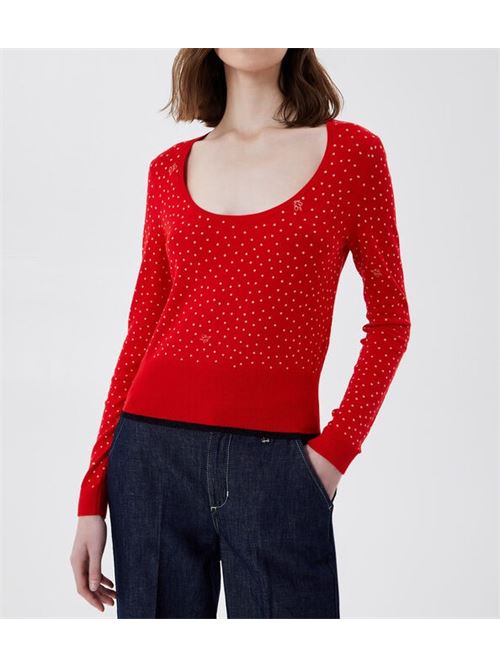 Liu Jo sweater with white polka dots Liu Jo | MA1122MA49I.T9684